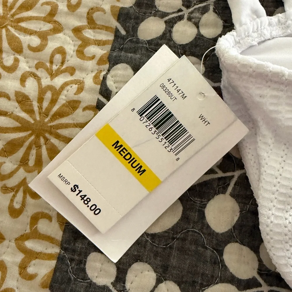 BECCA White Textured One Piece Swimsuit - Picture 5 of 5